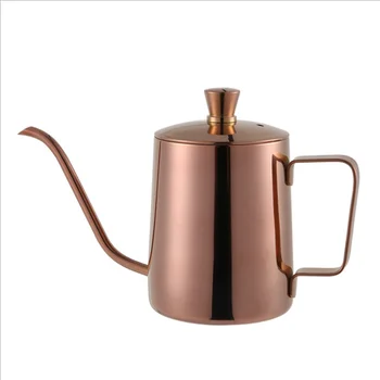 

Long narrow mouth coffee pot (12 ounces) stainless steel poured in drip coffee pot gooseneck teapot (rose gold, 350ML)