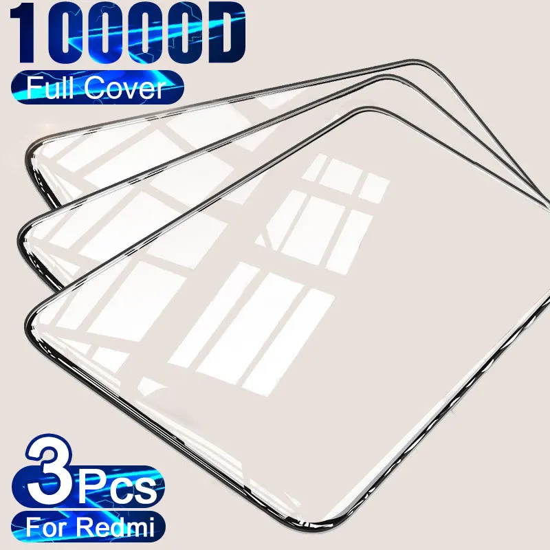 Protector de pantalla de cristal templado para Xiaomi, Protector de pantalla de vidrio templado para Xiaomi Redmi Note 9, 8, 7, 6, 5, 10X Pro Max, 9S, 8T, 9A, 9, 8, 8A, 7, 7A, 3 uds.