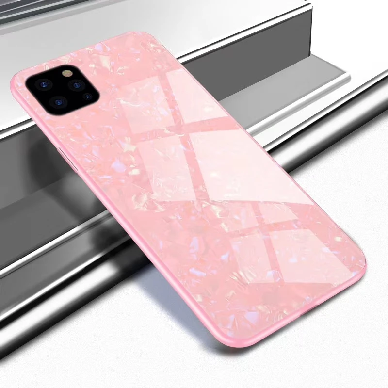 pink Для Apple iphone 11 чехол Роскошная оболочка жесткий Закаленное стекло Защитная задняя крышка для iphone 11 Pro Max iphone 11 11pro - Цвет: pink