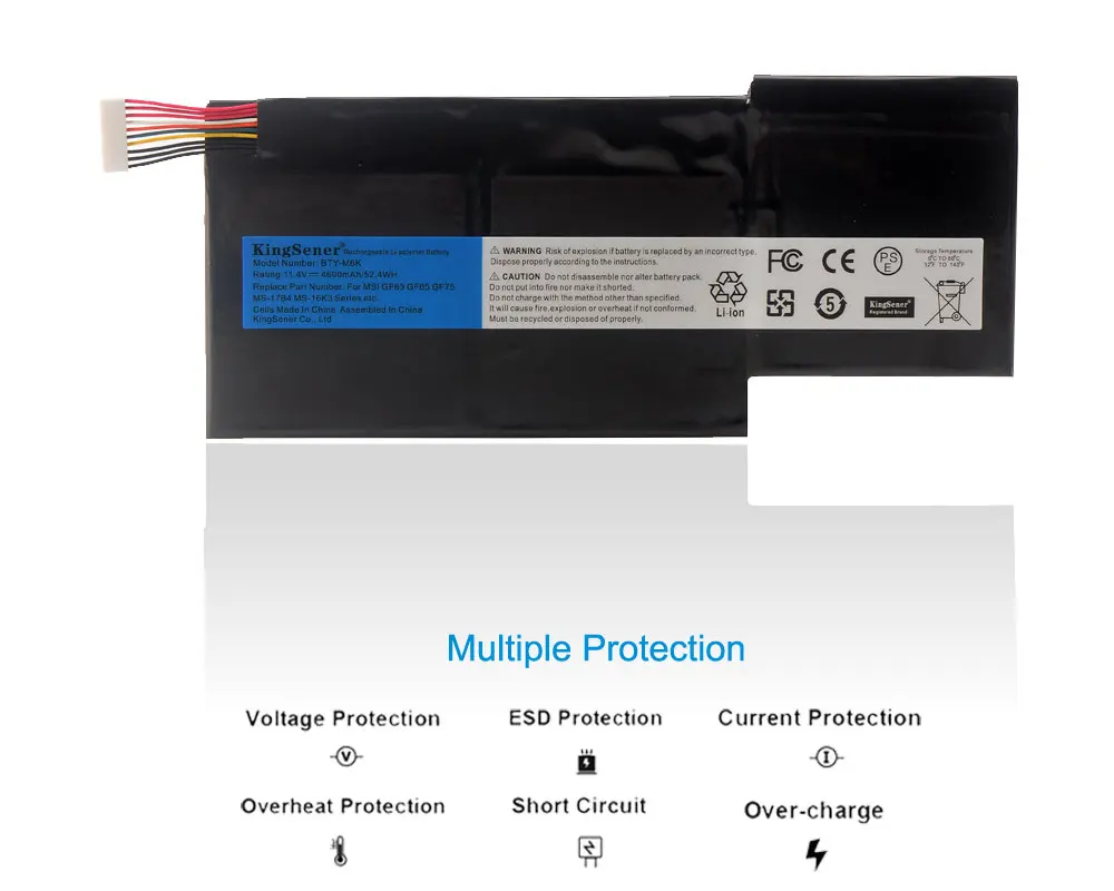 Kingsener BTY-M6K Laptop Battery for MSI MS-17B4 MS-16K3 GF63 Thin 8RD 8RD-031TH 8RC GF75 Thin 3RD 8RC 9SC GF65 Thin 9SE/SX