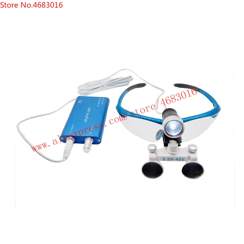 Goedkoop Chirurgische Bril Vergrootglas Met Verlichting Led Head Light Lamp Tandheelkundige Apparatuur 2.5X 3.5X Aluminium Doos Ce Bewezen Loupe Chirurgie