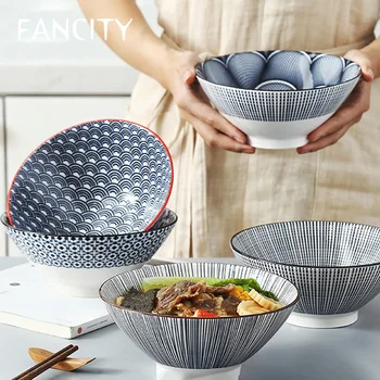 

FANCITY Ramen bowl, household large bowl, underglaze noodle bowl, soup bowl, noodle bowl