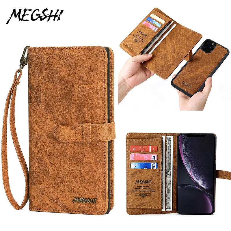  For iPhone 6 6s 7 8 XS Max XR X XS Brieftasche Fall Luxus Zipper Flip Leder Abdeckung For iPhone 11