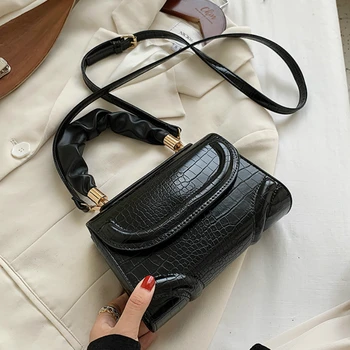 

Fold Handle Crocodile Patent Mini Crossbody Bags for Women 2020 Small Handbag Small Bag PU Leather Hand Bag Ladies Designer