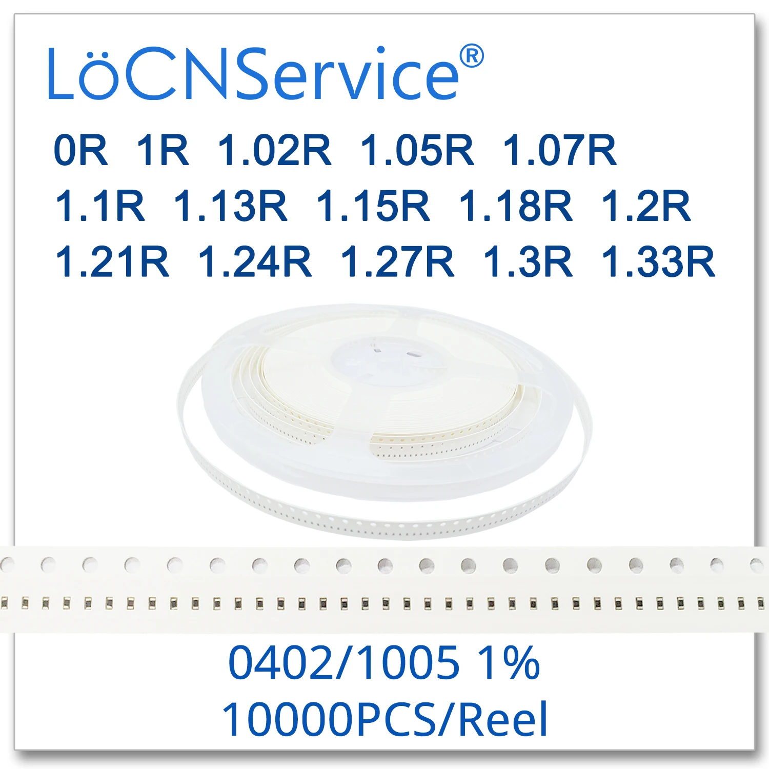 LoCNService 0402 1% 10000 шт. 0R 1R 1.02R 1.05R 1.07R 1.1R 1.13R 1.15R 1.18R 1.2R 1.21R 1.24R 1.27R 1.3R 1.33R 1005 резистор Ом |