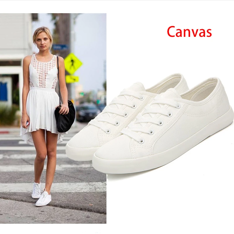 white canvas trainers women