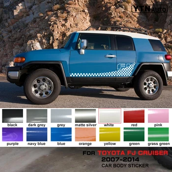 

Car Stickers Fit For TOYOTA FJ CRUISER 2 Pieces Racing Vinyl Graphic Checkered Flag Ventor Car Decals Custom
