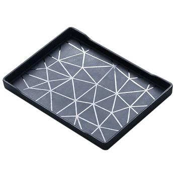 

Nordic Rectangular Storage Box Tray Home Kitchen Living Room Plastic Storage Tray Simple Cake Cup Tray Black