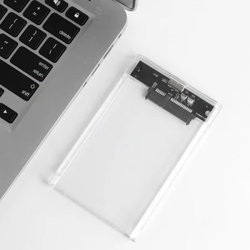 

Transparent 2.5\" HDD Enclosure SATA to USB3 Portable Clear Hard Drive Disk SSD