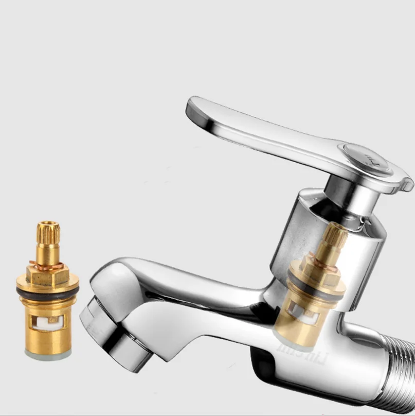 G1/2 European Brass Mop Pool Faucet, Wall Mounted Single Cold Kitchen Balcony Bathroom Tap Creative Modeling Plating Bibcock