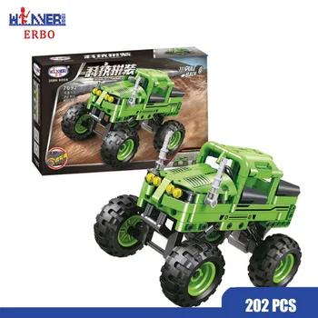 

ERBO 202pcs City Technic SUV Pull Back Car Building Blocks Sets DIY Bricks Car Supercar Educational Toys for Children Gift