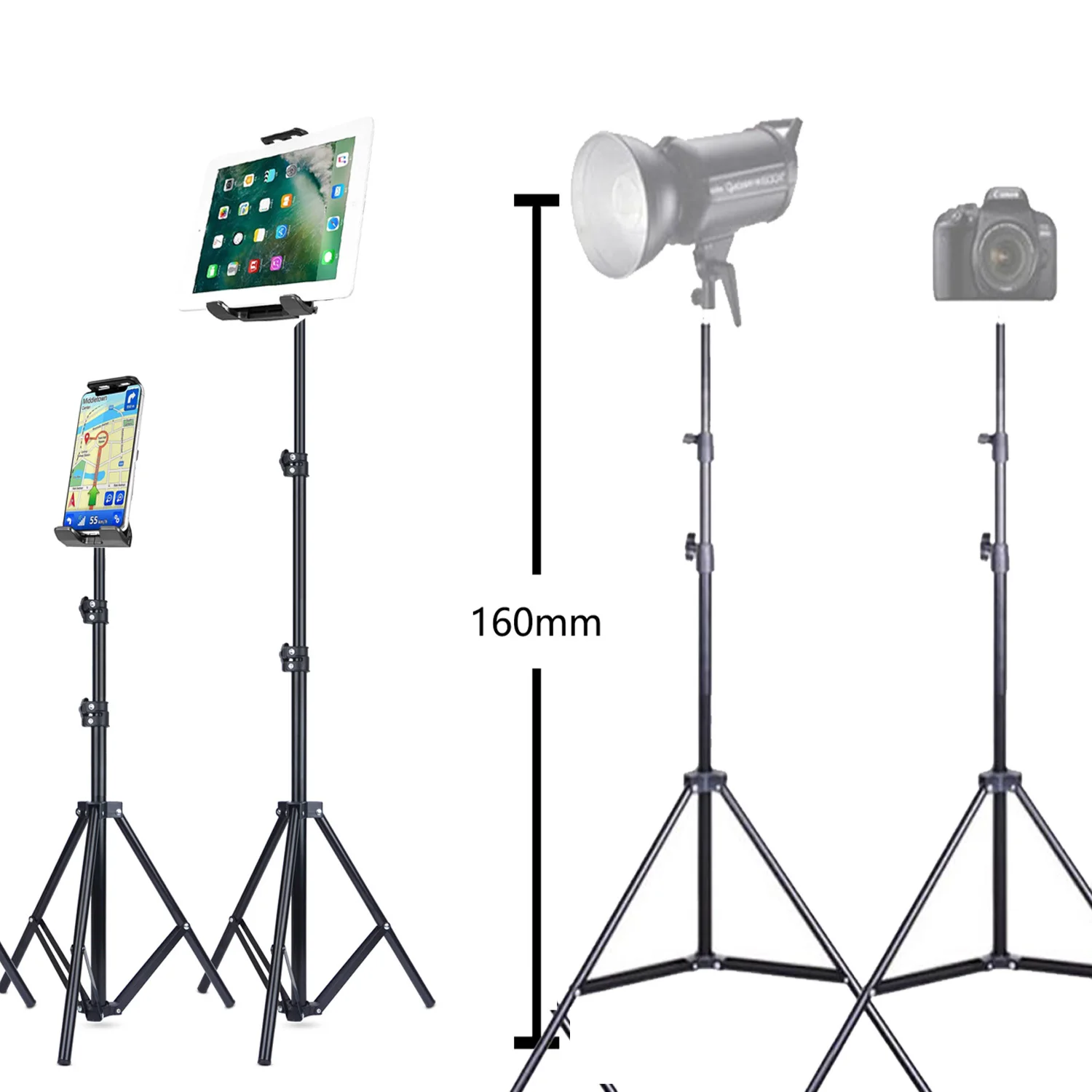 Suporte para Tablet Suporte para Ipad Altura do Telefone Ajustável para Samsung Pro para Iphone Tripé Tripod 12.9 Pro 11 12 Celular 8 9.7 10.1 - Imagem 6