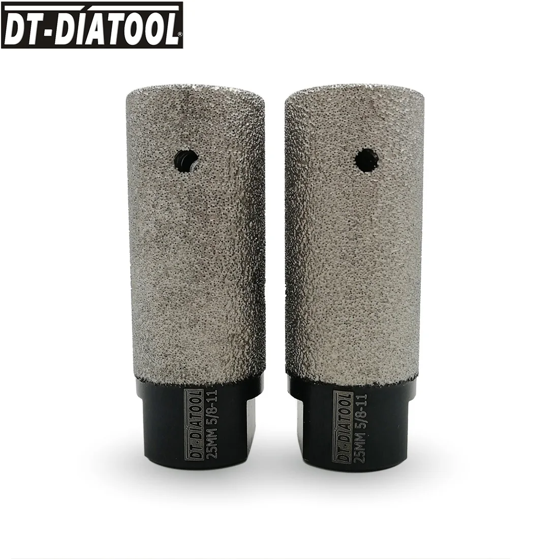 DT-DIATOOL 2pcs Dia 25mm 5/8-11 Vacuum Brazed Diamond Milling Finger Bits For Enlarge Holes In Porcelain Ceramic Marble Granite