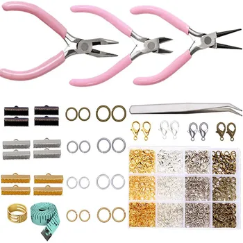 

Imzay 982 PCS Jewelry Making Repair Kit With Jump Rings Metal Lobster Buckle Jewelry Pliers For Jewelry Making DIY Tools