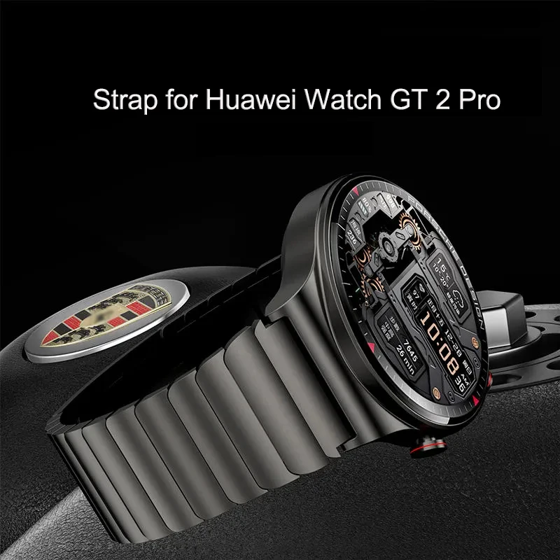 Ремешок титановый серый для Huawei Watch GT 2 Pro браслет из нержавеющей стали часов GT2 46