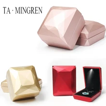 TA MINGREN Diamond Faceted Ring Storage Box Wedding Necklace Display Jewelry Case For Decortion 4 Colors Available TA MINGREN Diamond Faceted Ring Storage Box Wedding Necklace Display Jewelry Case For Decortion 4 Colors Available