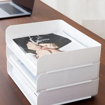 

Stackable Desktop Storage Box Cosmetics Office Books Documents Storage HKS99