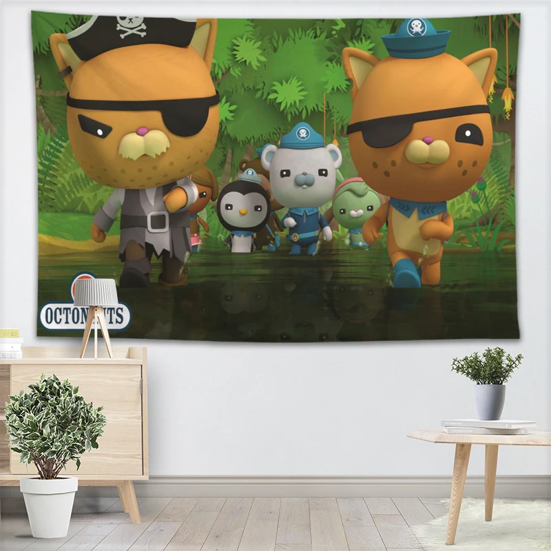 Octonauts аниме гобелен настенный Декор для домашней вечеринки на день рождения украшения тканевые гобелены палатка путешествия спальный коврик