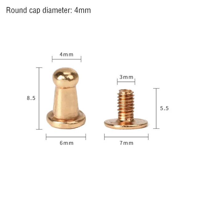 Gold Monk Head 4mm 20-50 комплектов ручка из металлического сплава винтовые заклепки-шпильки поделки своими руками кожаный ремень ремешок для часов круглая голова монаха заклепки Шипы Декор пряжки для ногтей - Цвет: Gold Monk Head 4mm
