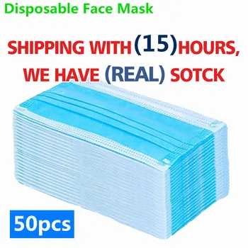 

IN STOCK Disposable Masks 3 Layer Earloop Face Mouth Masks Facial Protective Cover Masks PM2.5 Breathable Anti Dust Safety Mask