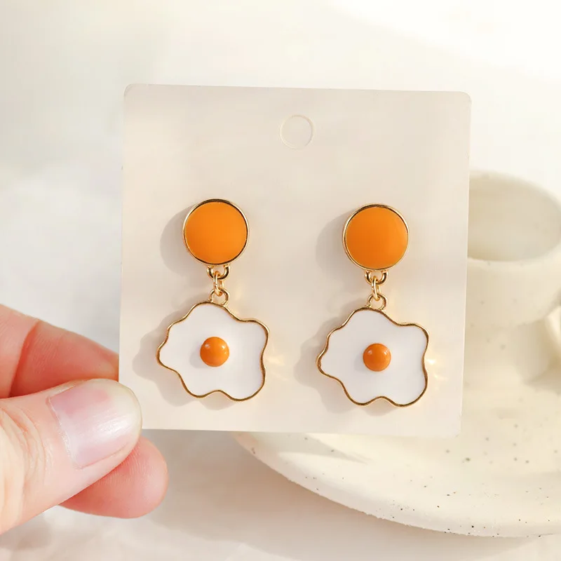 

S925 Silver Needle Simple Personality Egg Loop Earrings Female Temperament Mesh