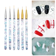 

3pcs/set Nail Art Line Painting Pen 3D Tips Acrylic UV Gel Brushes Drawing Crystal Liner Glitter French Design Manicure Tool NEW