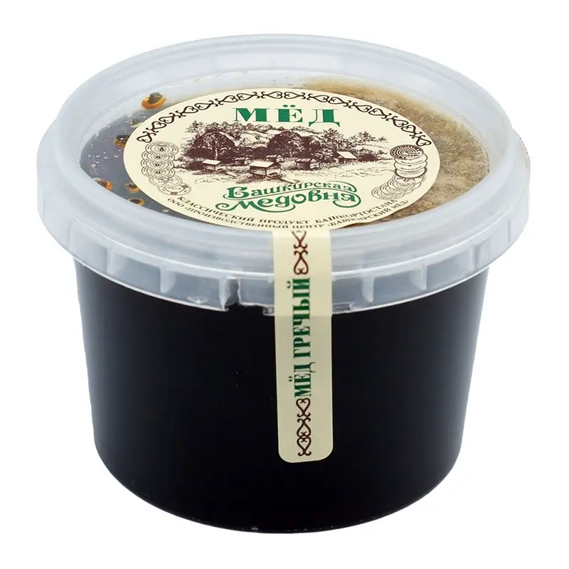 Honey Bashkir natural buckwheat Bashkir honey 400 grams plastic jar sweets Altai health food Candy Sugar