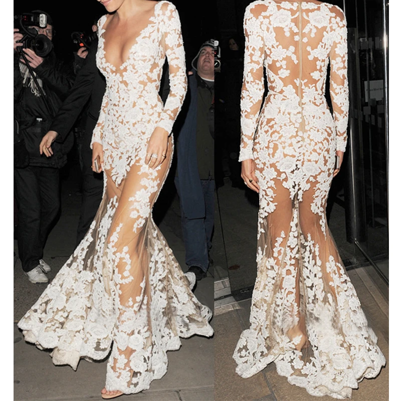 Летнее белое кружевное Сетчатое сексуальное прозрачное длинное платье vestidos Макси облегающее платье женские вечерние платья