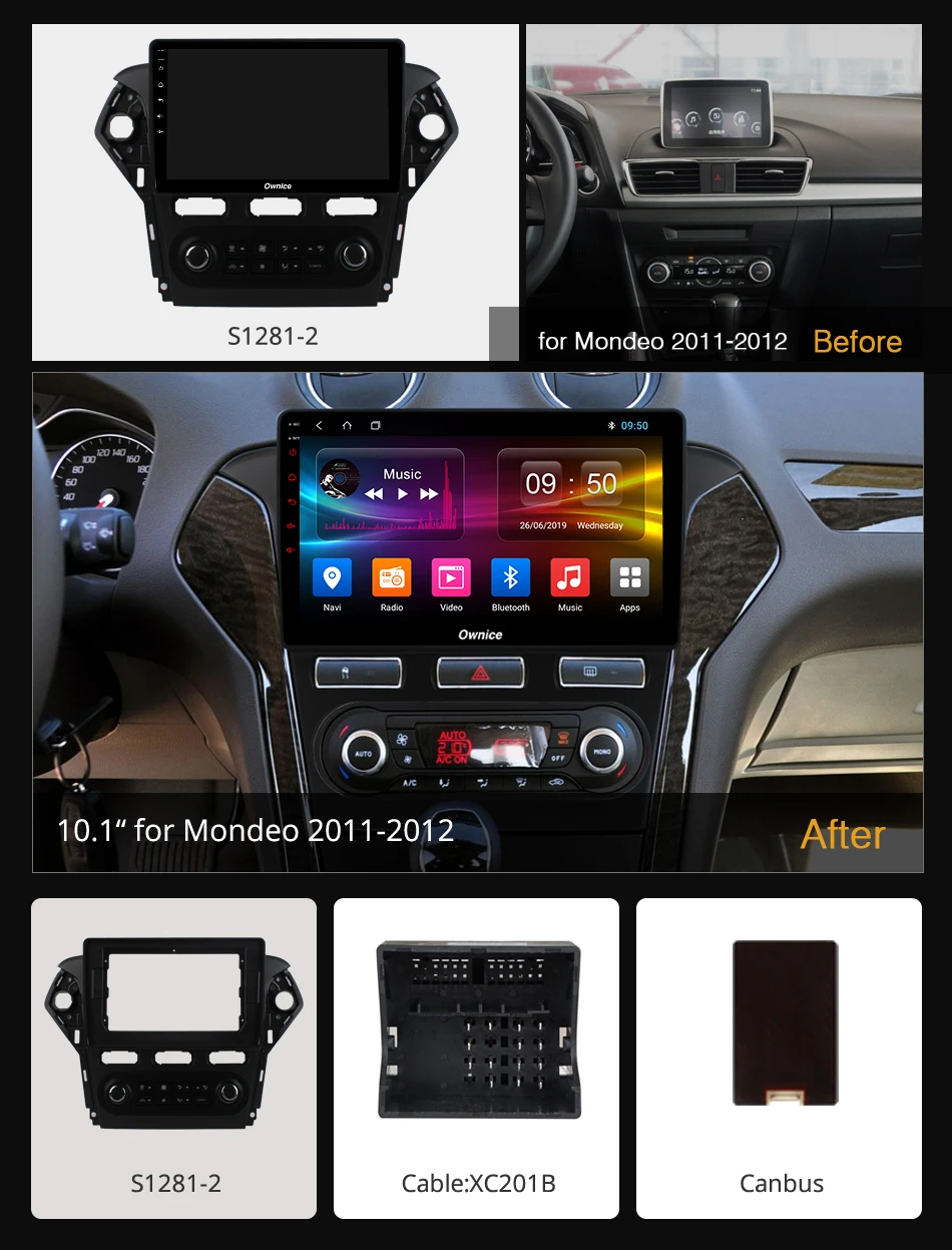 Ownice k3 k5 k6 Android 9 0 4G + 64G 360 панорамный автомобильный DVD плеер GPS навигация радио для Ford