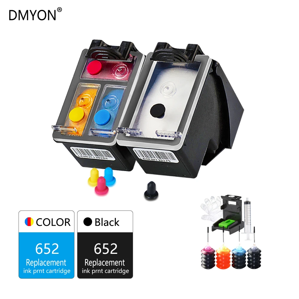 

DMYON Ink Compatible for HP Deskjet Ink Advantage 3635 3636 2135 4535 4675 3835 Refillable Ink Cartridge Replacement for HP 652