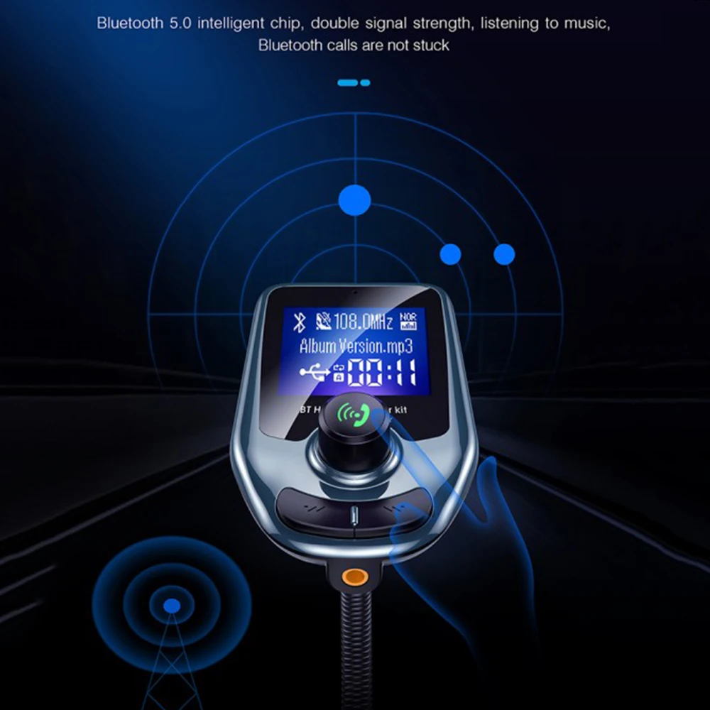 Bluetooth 5,0 передатчик Радио адаптер MP3-плеер двойной USB быстрая зарядка Великобритания