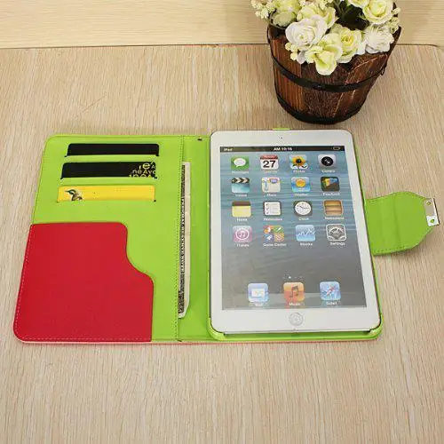 Чехол для ноутбука Ipad Mini красный желтый розовый искусственная кожа тип кошелька