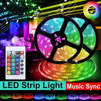 

LED Strip light Kit RGB Music Sound Activated 0.5M/1M/1.5M/2M/3M/4M Waterproof with Remote Control 5050 LED Strip Lights DC5V