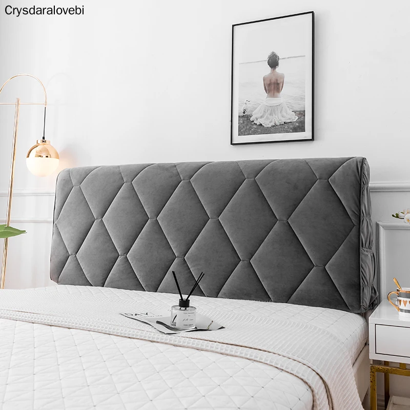 All inclusive Headboard Cover Velvet Fabric Solid Thicken Bed Head