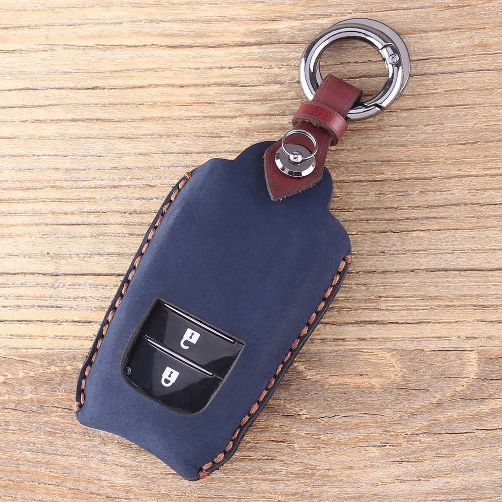Чехол для ключей KEYYOU из натуральной кожи для Toyota Highlander CHR C-HR RAVE брелок - Название цвета: Color 3