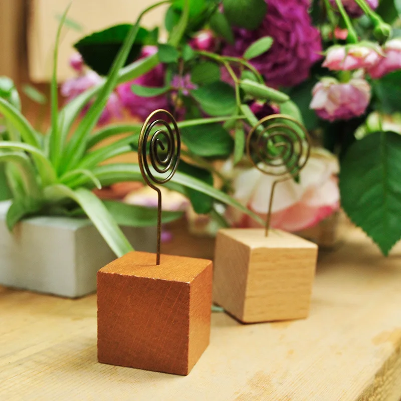 

Mu guang New Style Origional Grocery Creative Gifts Simple Wood Notepad Business Card Holder Photo Message Folders