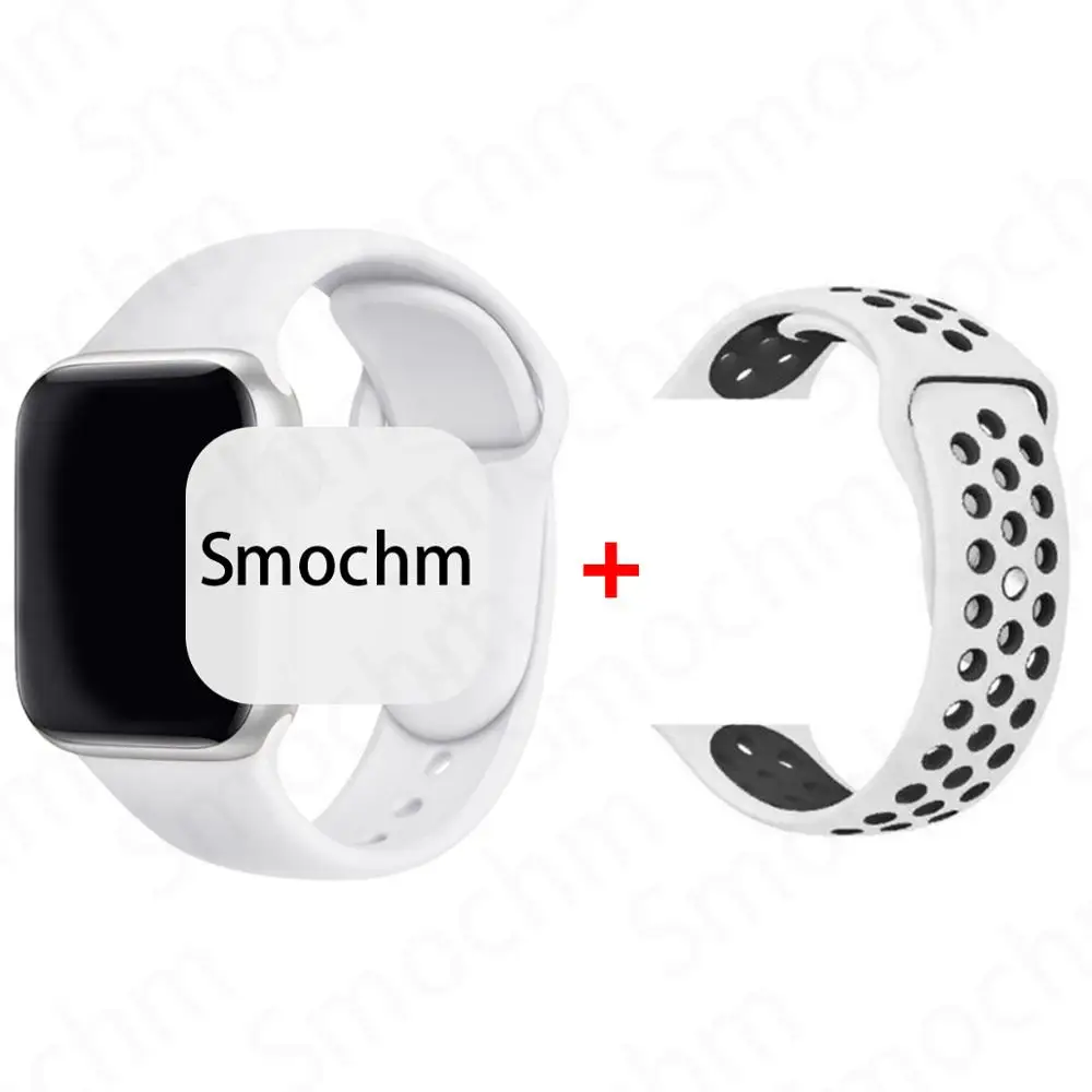 Silver WhiteBlack Smochm Samba IWO 11 Pro Bluetooth Смарт gps часы телефон серии 5 44 мм 1:1 VS IWO 10 9 MTK2503 умные часы для iOS iPhone Android - Цвет: Silver WhiteBlack