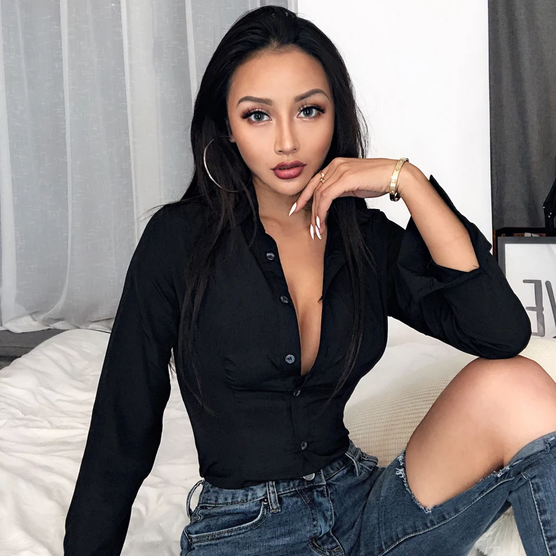 

Shirt women 2020 new European and American women's POLO collar black design sense niche one-piece shirt