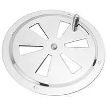 Round Air Louver Vent & Side Knob Opening Grille Cover Marine Boat RV 316 Stainless Steel Ventilation Louvered Vent