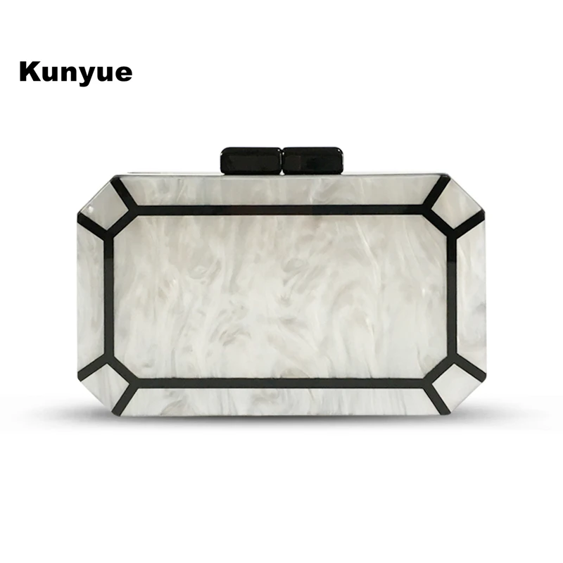 New Messenger Bag Elegant Lady Cute Acrylic Party Prom Casual Handbag Solid White Bridal Wedding Evening Bag Pearl Clutch Purses