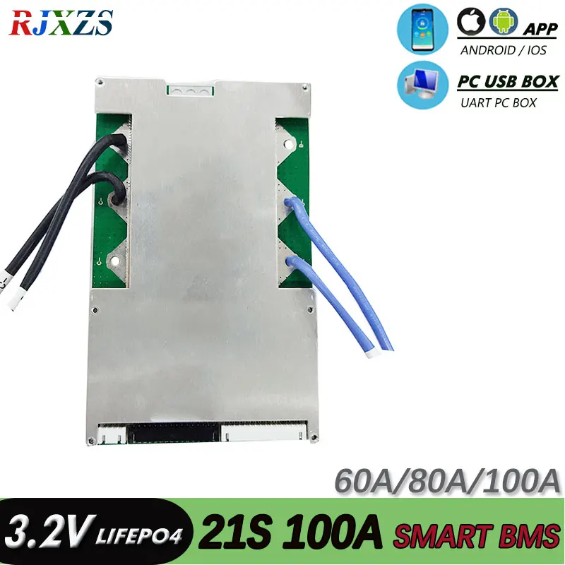 Смарт bms 21S 40A/60A/80A/100A активный bms Lifepo4 Смарт bms pcm с Bluetooth app UART bms wi программное обеспечение(APP) монитор