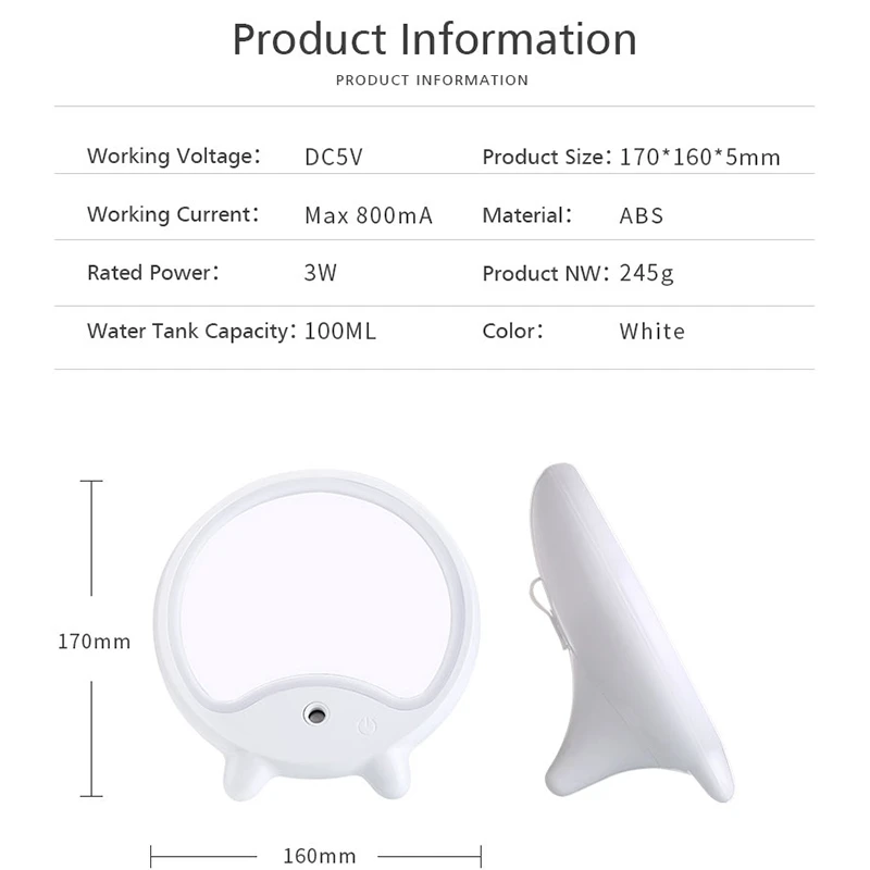 LED Mirror Light Adjustable With Facial Steamer Humidifier Mist Sprayer Function Table desktop Up Mirror LED Mirror Light Adjustable With Facial Steamer Humidifier Mist Sprayer Function Table desktop Up Mirror