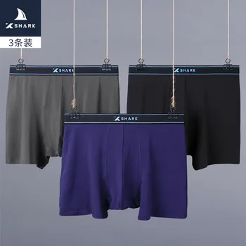 

3 Pairs/pack Underwear Men's Cotton Underwear Loose Breathable Boxer High Waist Large Size Men's Underwear
