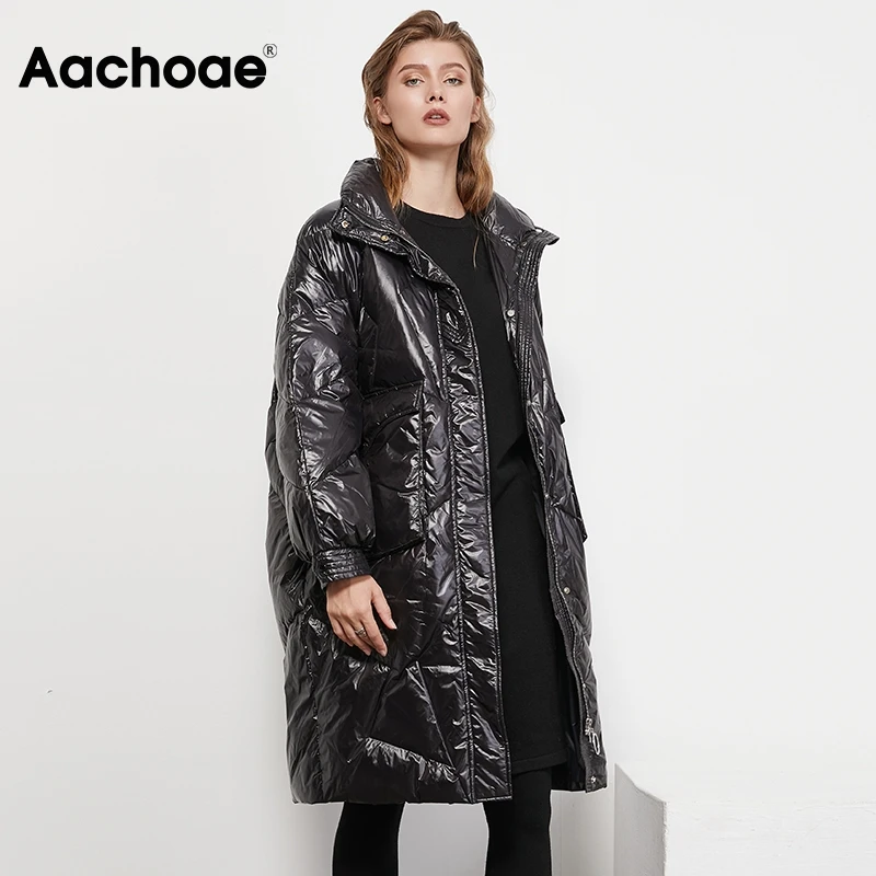 Aachoae 2020 Women Winter Thick Warm Long Coat