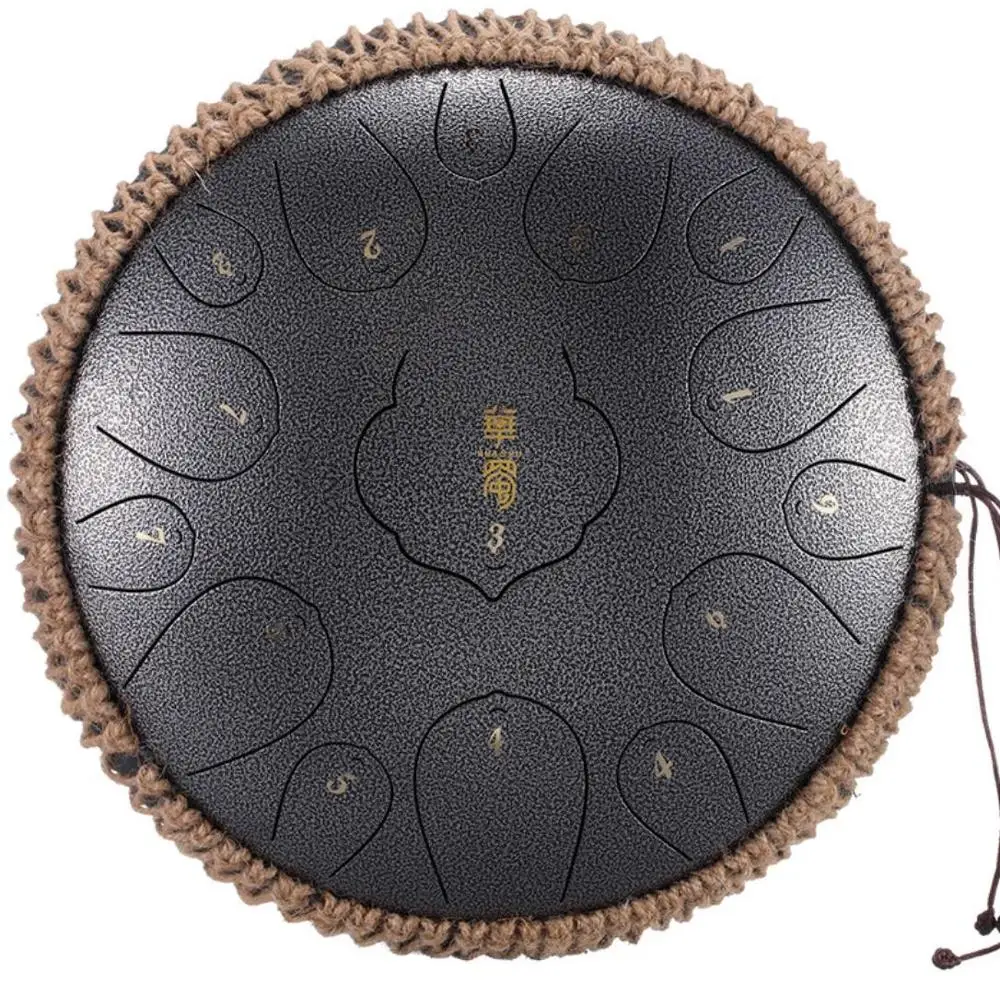 Steel Tongue Drum 15 Notes 13 Inch Harmonic Handpan Drum, Percussion Instrument, Tank Drum Chakra for Meditation, Yoga and