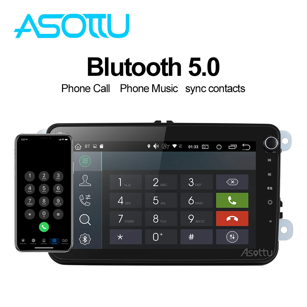 Asottu VW601 android 9,0 PX6 автомобильный dvd навигатор для skoda для volkswagen golf polo tiguan passat 2 din gps плеер стерео