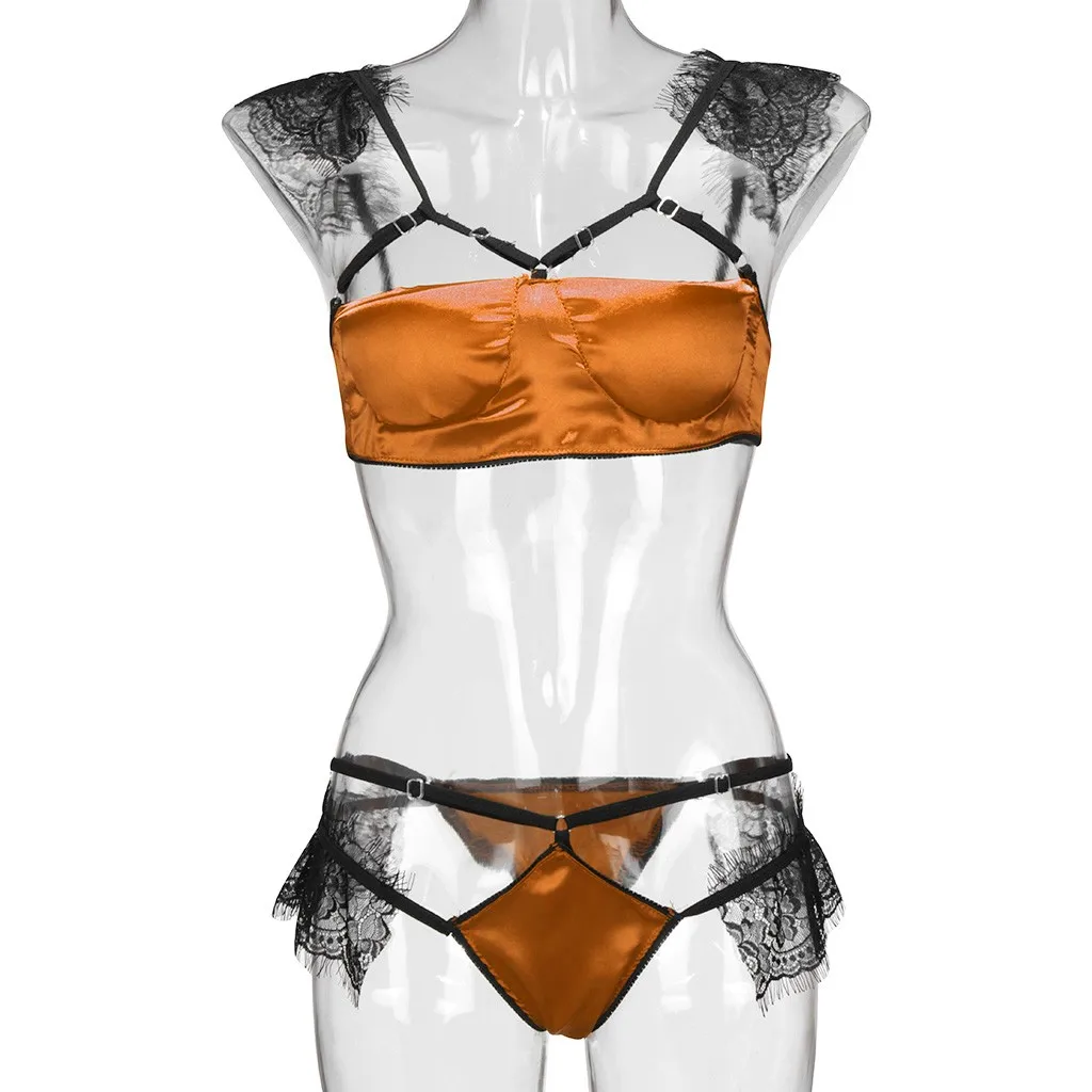 Зубчатое кружевное белье в цветочек, набор женских пижам, набор ...