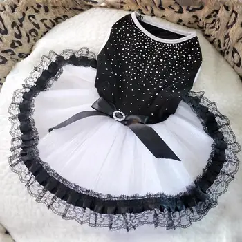 

Hot Sales Dog Bling Bling Tutu Dress Lace Dress Clothes Party Dress Cute Pet Cat Princess 1