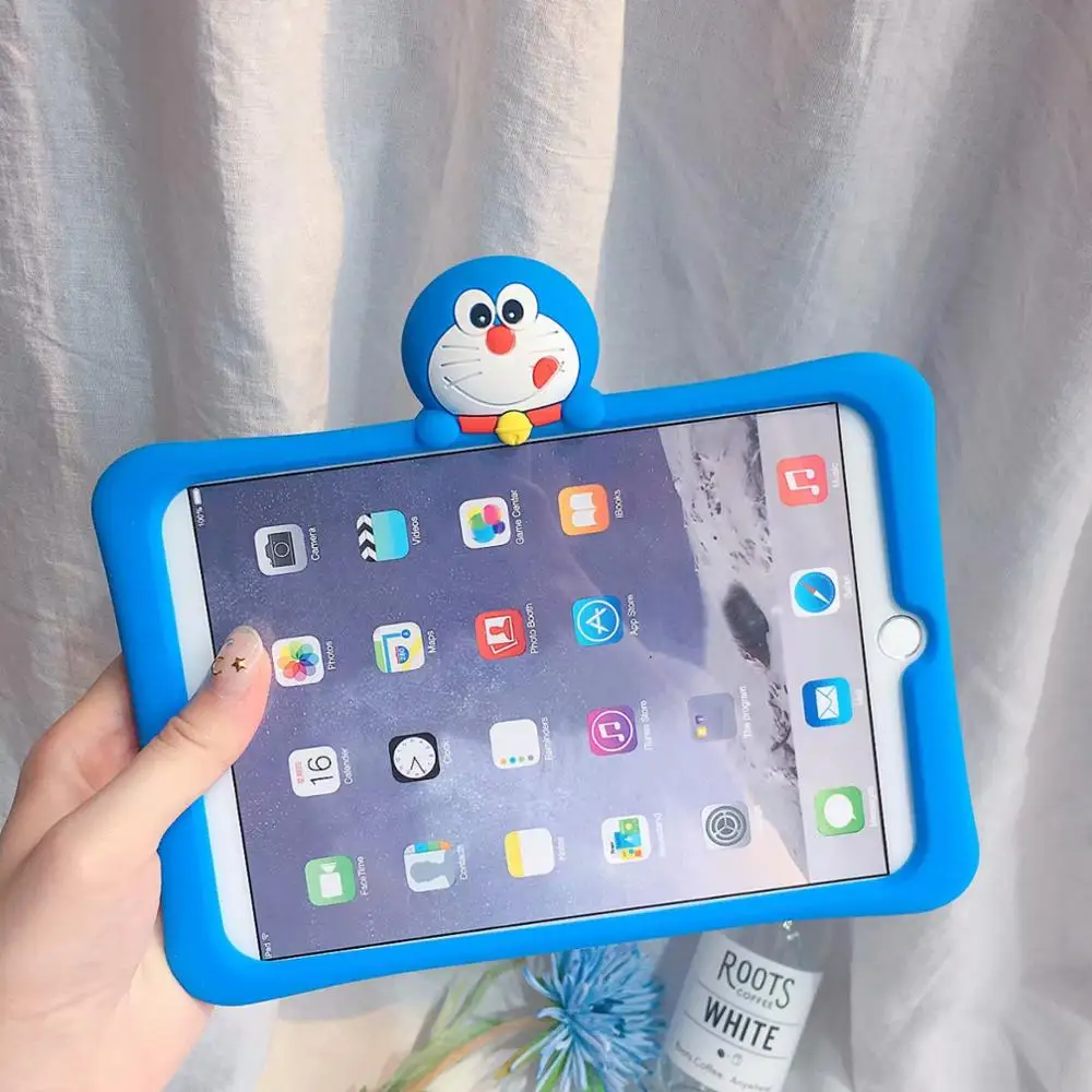 Чехол-подставка для планшета, для Ipad 10,2, retina, силикагель, силиконовый, мультяшный, детский, безопасный Чехол для Apple, Ipad 10,2 дюймов,, чехол+ ручка - Цвет: blue