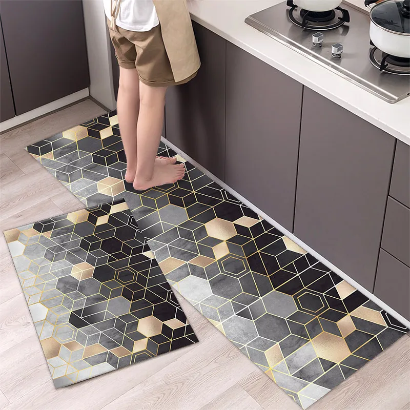 PVC Kitchen Carpet Leather Long Floor Mat for Bedroom Living